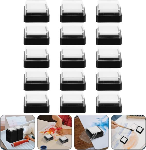 20 stk. tomme blekkputer DIY tommelavtrykk multifunksjonelle firkantede blekkputer