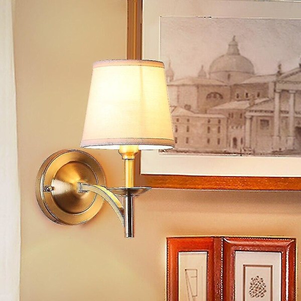 Væglampe Stof Lampeskærm Vintage Foyer Soveværelse