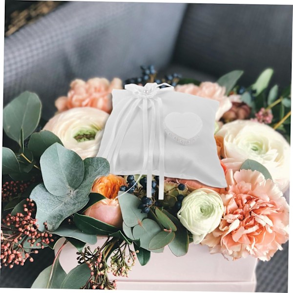 Unik Blomsterdesign Pute Ringbærer Puteholder for Bryllup