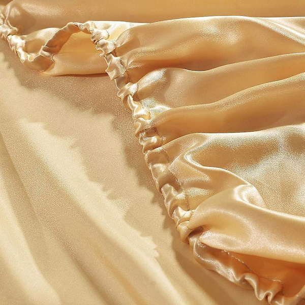 Sängkläder med resår 90x190cm med 30cm Mikrofiber Kant, Premiumkvalitet, Guld