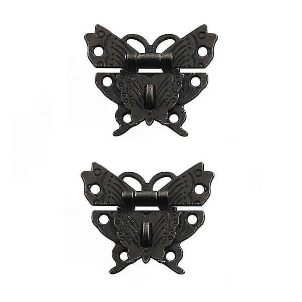 2st Vintage Design Legering Spärr Butterfly Formed Dekorativ Hasp Pad Lockblack