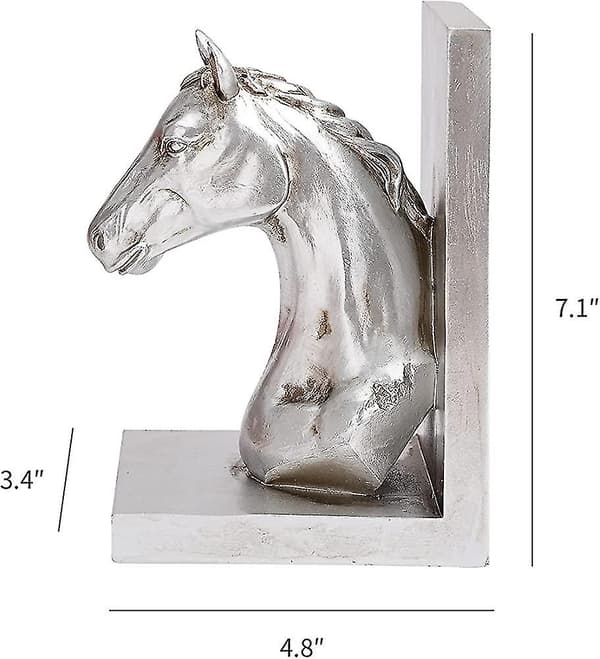 Bokstöd, silver Bokstöd Hästform Bokstöd Hyllbok Stopphållare