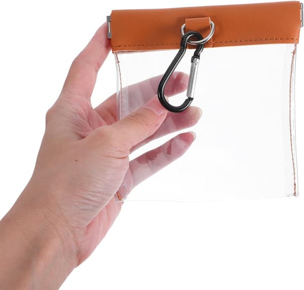 Golf Tee Oppbevaringspose med Automatisk Lukkeklips Bærbar PU Golf Tee Holder Organizer