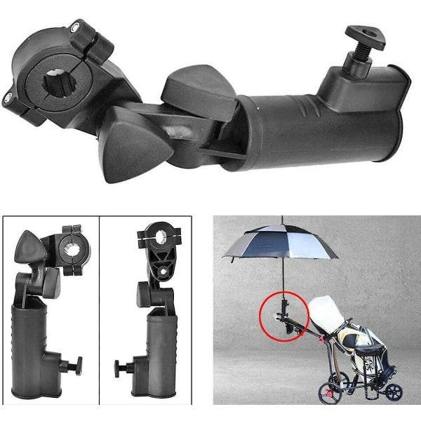 Golfkärryn sateenvarjon pidike Universal säädettävä, helppo asentaa polkupyörän kalastus Rantatuoli pyörätuoli, musta
