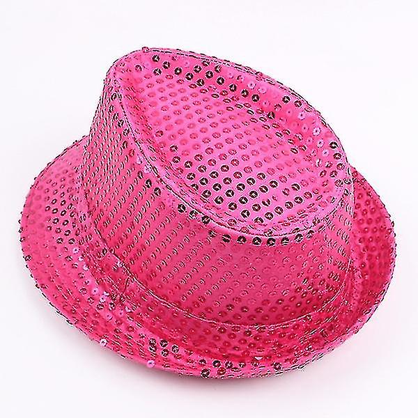 Sequin Jazz Hat Kasketter Unisex Bowler Magiske Hatte Blinkende Lys Gul-yuhao