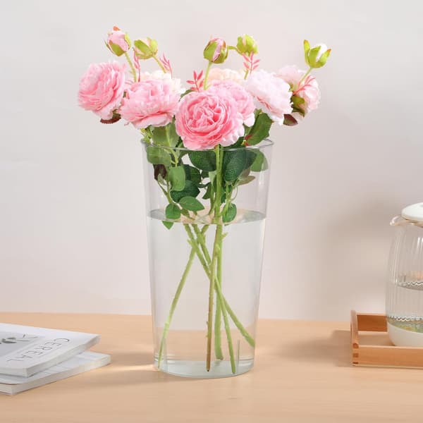 Akryl Blomstervase Stor Kapasitet Flat Base Dekorativ Vase Egnet