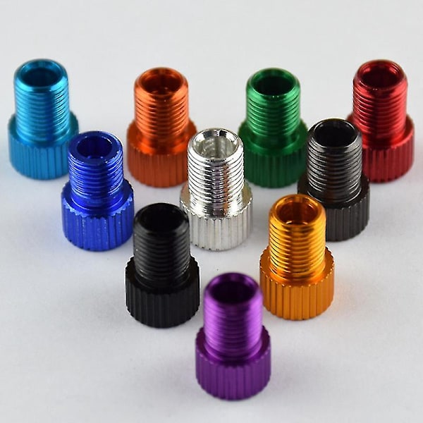 Cykelventilsadapter Luftmunstycke Adapter Aluminium Rak Korn (grön) 5 Stycken
