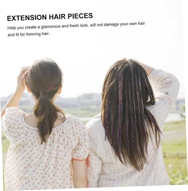 10 stk. glitterhår-tinsel-extensions, klips-hestehale-hårtilbehør for kvinner, extensionsdeler til bryllupsfest