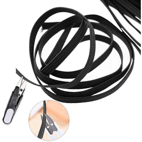Elastisk 6mm 10mm 20mm Bred 30m Sort Hvid Syning DIY U-formet