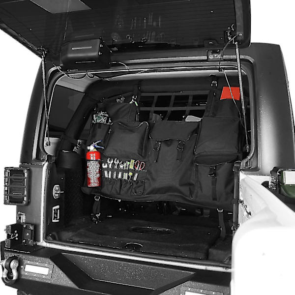 Bagageutrymmesförvaringsväska med flera fickor för Jeep, bilbagageorganisatör kompatibel med Jeep Wrangler Jk Jl 07-22 (endast 4-dörrar) -yuhao
