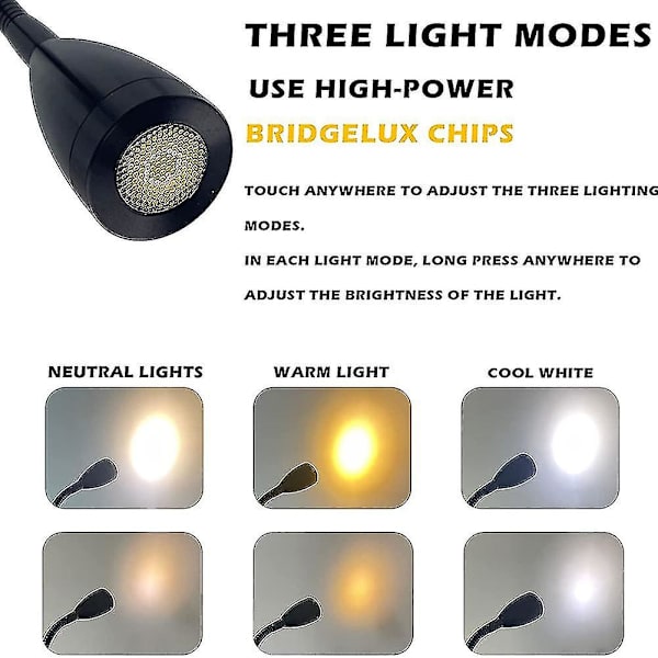 12v-24v LED-lukuvalo, himmennettävä RV-lukulaite USB-laturilla, matkailuautoille, kuorma-autoille, perävaunuille, RV-sängyn vieressä, 2 kpl - musta - yuhao black