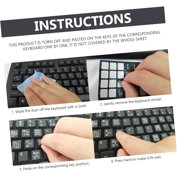 Notebook Keyboard Stickers 10 stk. Universal Computer Beskytter Multi-sprog Layout Let at Påføre Rengør Tastatur