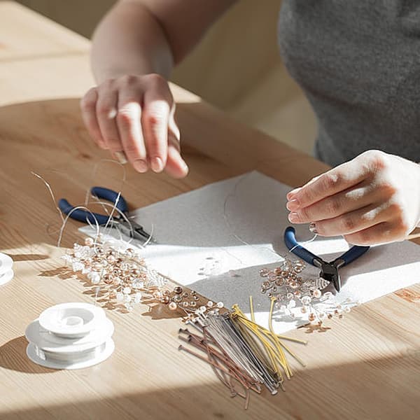 600 stk. metallhode-nåler, flate hode-perlenåler for DIY smykkefremstilling
