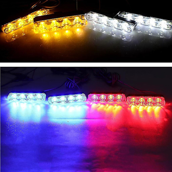 Bil Frontgrill Nödsignallampa LED Strobe Ljus 3 Lägen För Polis-hyj