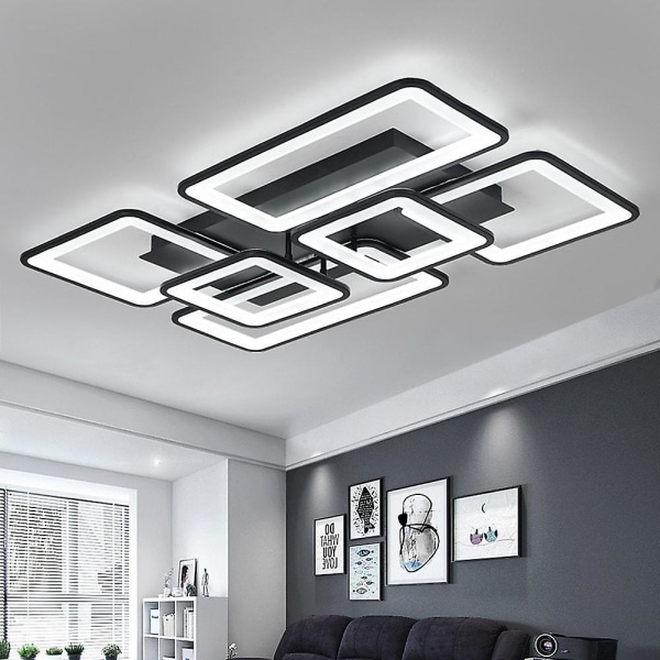 90cm Led Ceiling Light 120w Modern 6-square Acrylic Black