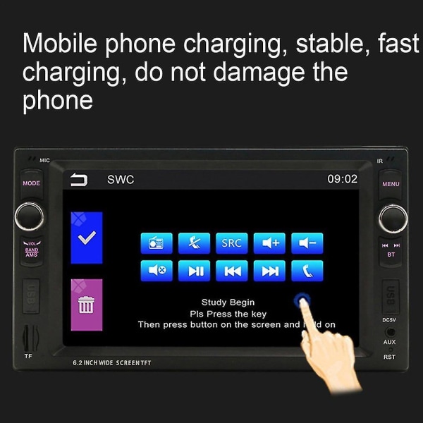 HD 6,2 tommers bil Mp4-spiller Bluetooth håndfri samtale