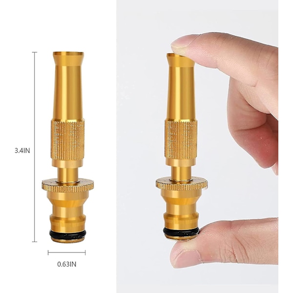Solid Heavy-duty Have-slange Dyses Messing Justerbar Slange Dyses, Højtryks Justerbar Sprøjte Slange Ender, til Bil eller Have - Solid Messing Beslag