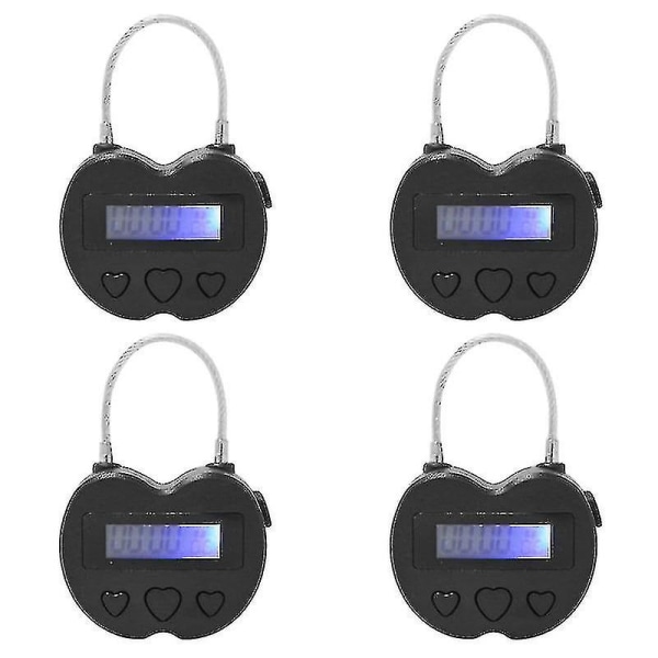 4x Smart Time Lock Lcd Display Time Lock Multifunction Travel Electronic Timer