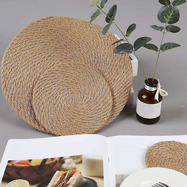 Rattan Bordskåner Vævet Spisebord 18cm (1 stk)