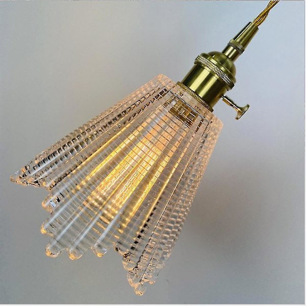 Retro Messing Glass Chandelier Japansk Stil Sengbordlampe