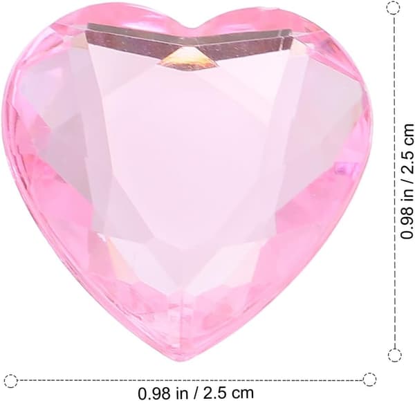 100 stk. akryl 3D hjerteformede kuler lys rosa 2,5 cm DIY Valentinsdagdekor