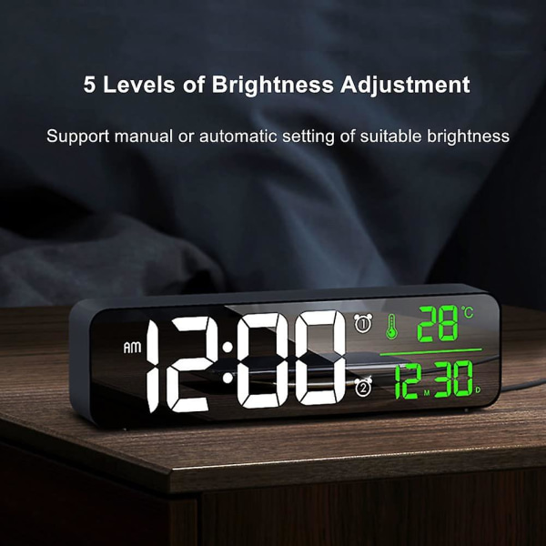 LED Elektronisk Digital Klocka Datum Temperatur Väggklocka