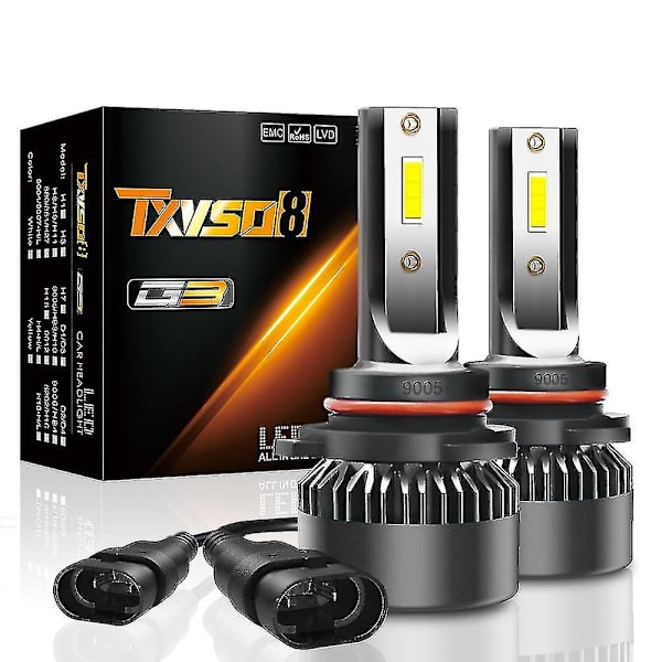 9005/hb3 LED Forlygtepærer, 2 stk Vandtætte 100w 6000k 15000 LED Lampe Forlygte Sæt Med Ekstrem