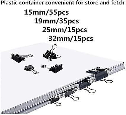 Metal Clips Store Papirklips 4 Størrelser Foldbare Binderclips