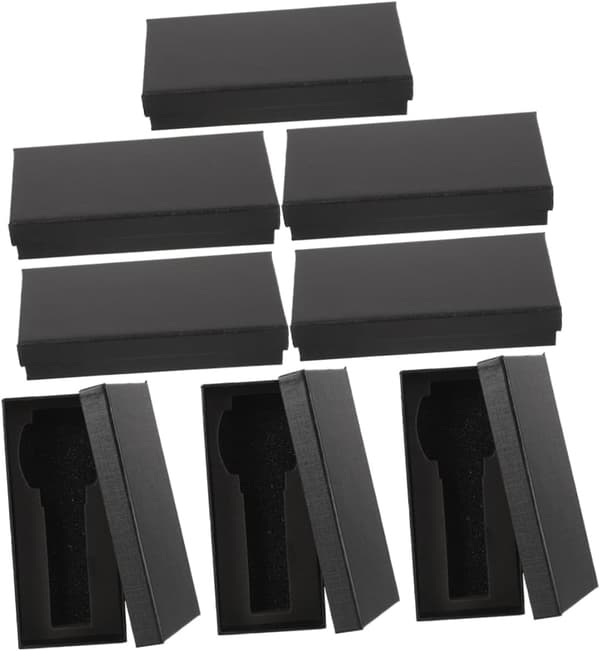 8 st elegant pappersklocklåda klockförvaringsfodral svampfoder pack smyckesorganisatör svart