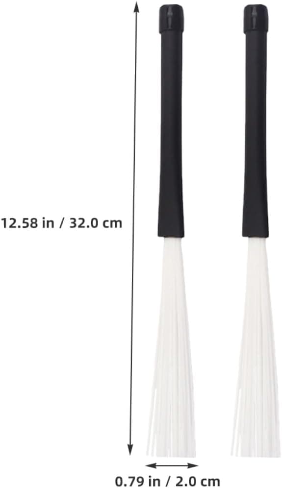2 stk. nylonbørste jazz-trommebørste multifunksjonell design forbedrer fleksibiliteten rustfritt stål