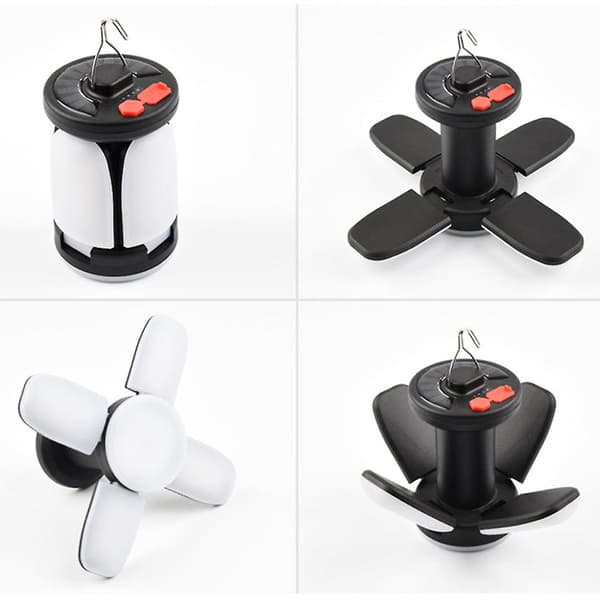 USB Sol Campinglampe Lang Rækkevidde Udendørs Belysning Nødlampe Foldbar Campinglampe