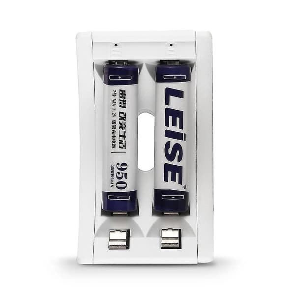 Leise Hvid 2 Slots USB Oplader til Aa Aaa Ni-mh Batterier