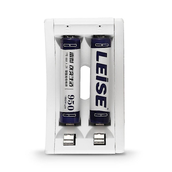 Leise Valkoinen 2-paikkainen USB-laturi AA AAA Ni-MH-akuille