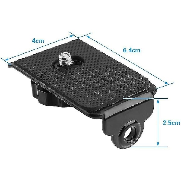 Snabbkopplingsslinga för kamera, 1/4-typsskruv Metallplastbälte Platta Snabbkopplingsplattform (1 styck, svart)