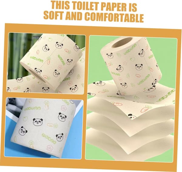 Rolig Panda Design Toalettpapper Bambu Pappershanddukar Dekorativt Badrumspapper för Hemmet