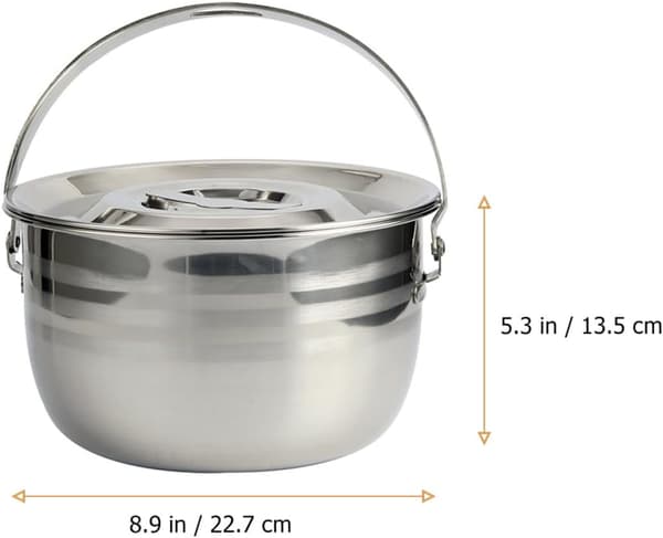 Campinggryde Tyk Campinggryde 2400ml Rustfrit Stål Non-Stick Køkkengrej