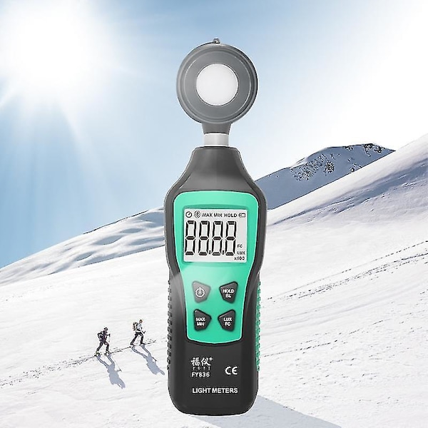 Digital Lysmåler 200.000 Lux Meter Lysstyrke Tester