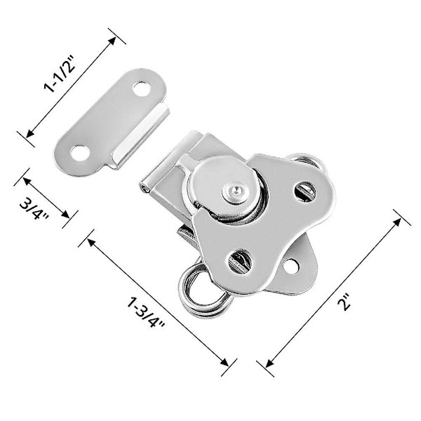 4-pak 304 Rustfrit Stål Twistlås Med Holder Og Fjeder Butterfly Zip Til Kasser