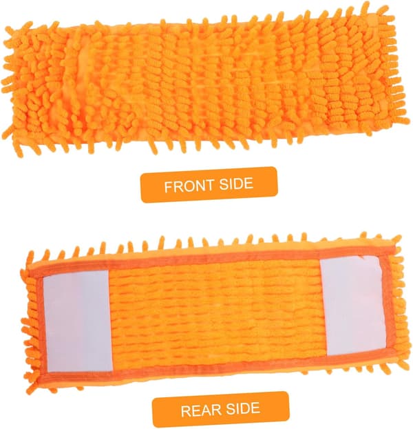 2 stk moppeklut erstatning for flatmopp oransje mikrofiber rengjøringstilbehør