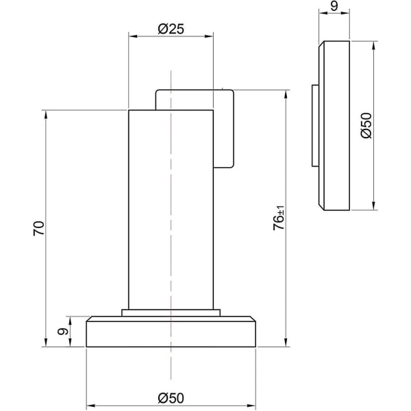 Magnetisk dørstopper i antikk utseende dørstopper med gulv- og veggmonteringsmateriale,:5 Cm,h:8.4 Cm