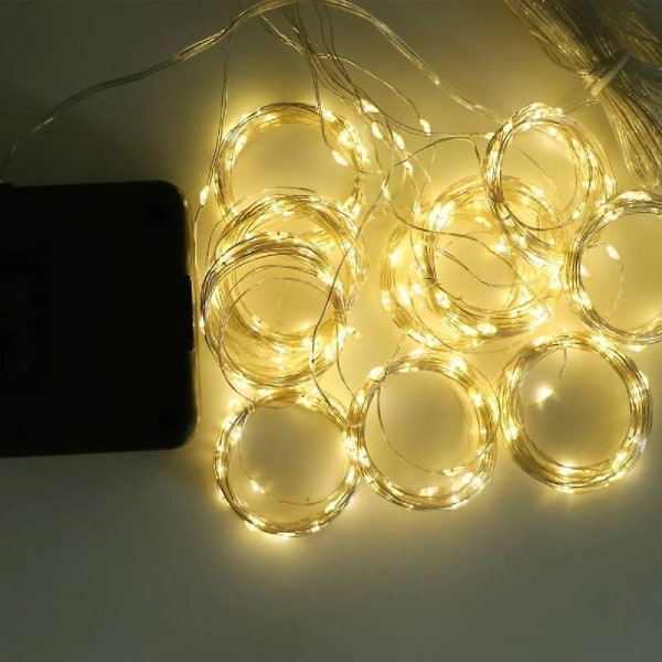 Solcelled LED-lysstreng for utendørs, fe-lys, krans, jul