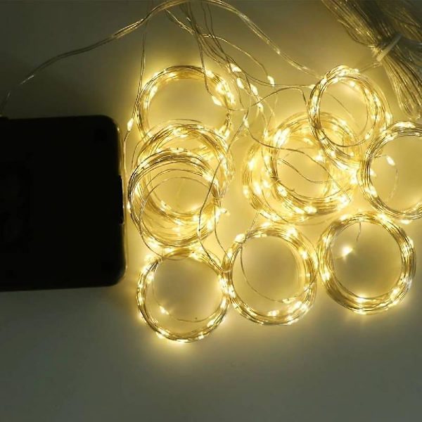 Solcelled LED-lysstreng for utendørs, feelysslynge 3x3m