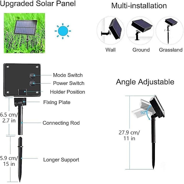 Ulkoilma Solar-valoketjut 100m 800led 50m 500led