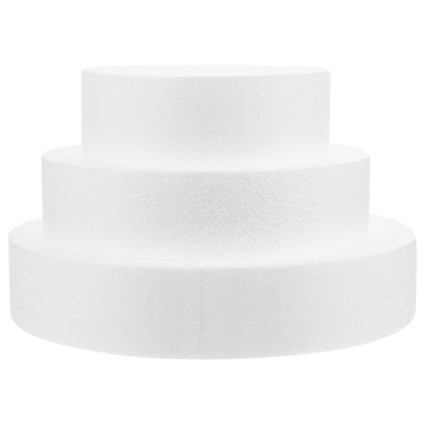 3 st Bröllopstårtsställningskaka Övningsfoam Rund Tårta Dummy Polystyren Tårta Dummy Tårta Styrofoam Polystyren Tårta Former