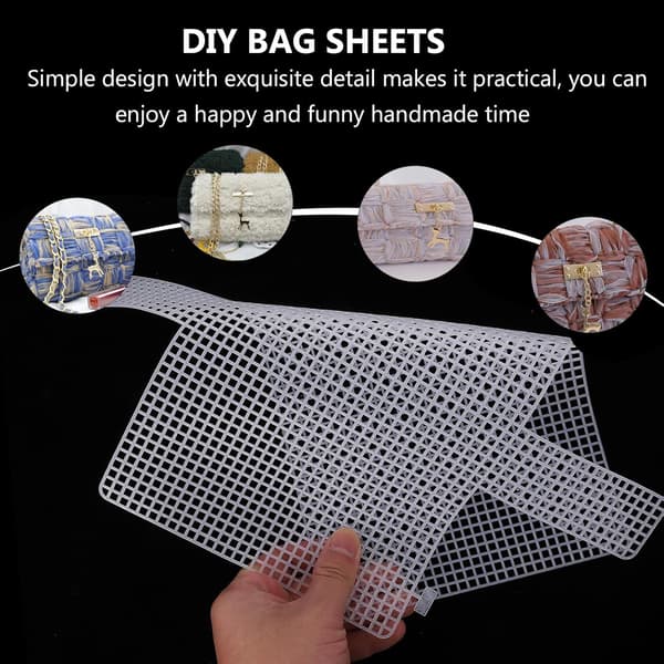 4 stk. DIY plastiknetplader til håndlavede tasker Plastikgitter vævede plader Håndværkstilbehør