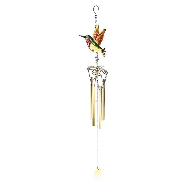 Glas Wind Chimes Klokkemalet Hummingbird Tube Vedhæng Hængende Dekor Ornament Til Dekoration Farverig (windchimes Tube)