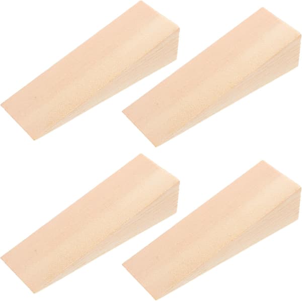 4 st dörrbottenkil, triangulära block, träddörrkil, slät yta, mångsidig användning, beige