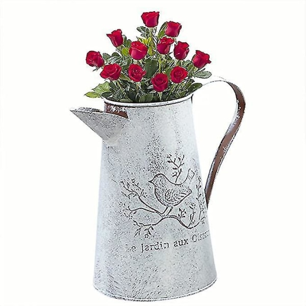Vintage Vattningskanna Fransk Stil Shabby Chic Metallkanna