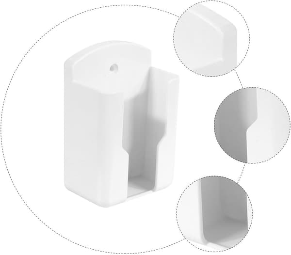 Väggfjärrkontrollfodral Vit Plast Väggmonterad Förvaringslåda Enkel Look Multifunktionell Organizer
