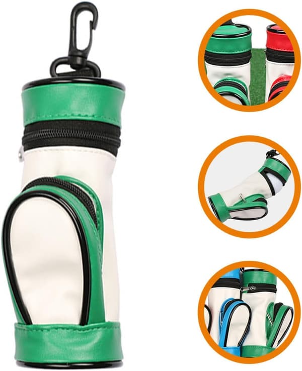 Golfbagtilbehørssett med 3-roms ball- og tee-pose, gjenbrukbar
